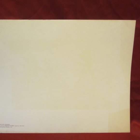 VTG 50'S WINSLOW HOMER PRINT "HURRICANE, BAHAMAS" WATERCOLOR art PRINT - Picture 3 of 4